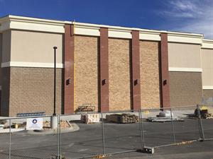 Brick and stone work completed on the west exterior wall. - , Utah
