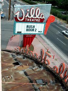 The Villa's sign and most of the roof of the entrance canopy. - , Utah