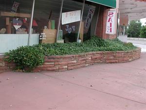 The planter box on the right side of the entrance to the Villa Theatre's retail space. - , Utah