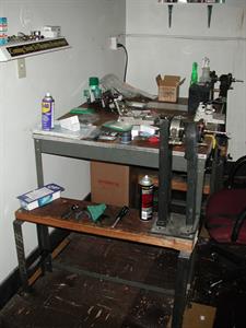 <span style='font-family: "Times New Roman"; font-size: small;'>A rewind bench in the northeast corner of the projection room.</span> - , Utah