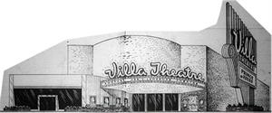 An architectural drawing of the Villa Theatre used in the opening day advertisement. - , Utah
