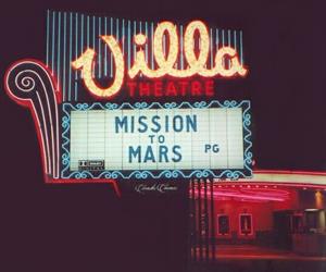 <em>Mission to Mars</em> and a Dolby Digital logo on the Villa Theatre's sign on a night in 2000. - , Utah