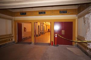 Three sets of double doors separate the lobby from the hallway to Main Street. - , Utah