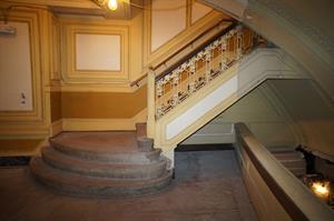 The stairs from the mezzanine to the balcony, on the south side. - , Utah