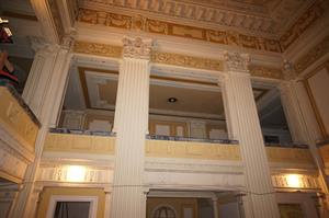 Looking up at the north end of mezzanine from the lobby. - , Utah
