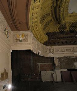 The left corner of the auditorium, with a partial view of the ceiling. - , Utah