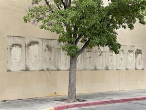 Marks are left on the south exterior wall, where poster cases were removed. - , Utah