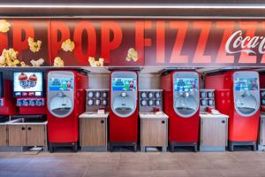 Four drink machines, with short counters separating them. - , Utah