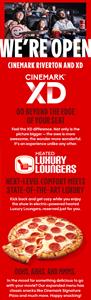 A graphic from a Cinemark mailing, featuring XD, Luxury Loungers, and an expanded concessions menu. - , Utah