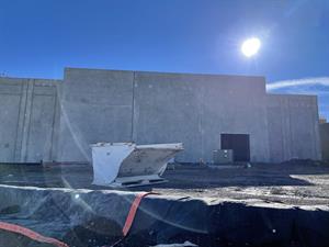 The north wall of the theater, with the sun in the background. - , Utah