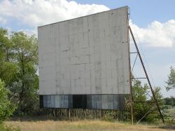 The screen tower of the drive-in.