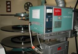 The theater's projector and platter system.
