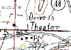 This 1986 geological survey map shows a drive-in theater at about 1000 West Sunset Blvd in St. George.