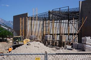 Scaffolding along the north wall of the theater. - , Utah