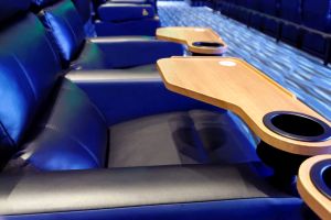Each seat includes wide arm rests and a swivel tray with cup holder. - , Utah