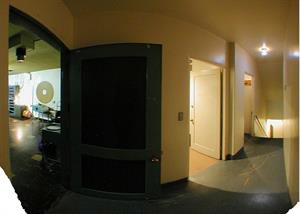 A panorama of the hallway on the south side of the projection booth. - , Utah