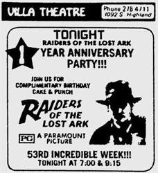 1-year anniversary party for 'Raiders of the Lost Ark'. - , Utah