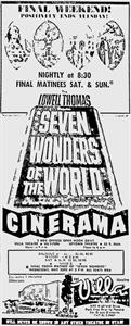 <em>Seven Wonders of the World</em> at the Villa Theatre.  "Final Weekend! Positively Ends Tuesday!" - , Utah
