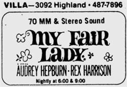 'My Fair Lady' in 70mm & Stereo Sound at the Villa. - , Utah
