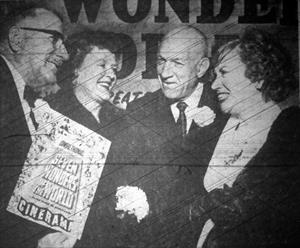 Mr. and Mrs. Paul Mantz and Mr. and Mrs. Maurice Warshaw were among those attending premiere of Cinerama's 'Seven Wonders of the World' at the Villa Thursday night. - , Utah