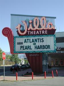 The theater's sign from the north, with the entrance in the background on the left. - , Utah