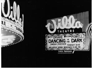 <em>Dancing in the Dark</em> on the sign and marquee, probably early 1950. - , Utah