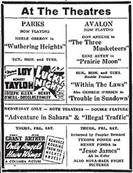 First advertisement as the Avalon Theatre. - , Utah