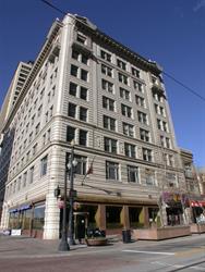 The east facade of the Clift Building on the corner of Main Street and Broadway. - , Utah