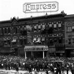 Crowds fill the street in front of the Empress Theatre. - , Utah