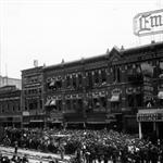 Crowds fill the street in front of the Empress Theatre. - , Utah