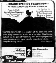 A 'grand opening tomorrow' ad for the Utah Penthouse Theatre. - , Utah