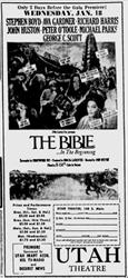 'The Bible', 'filmed in D-150,' at the Utah Theatre. - , Utah