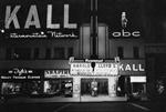 The marquee of the Utah Theatre by night, featuring 'Harold Lloyd's World of Comedy'. - , Utah
