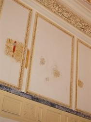 Work on the south wall shows the original pattern underneath white paint. - , Utah