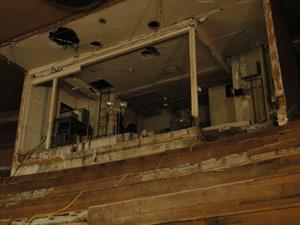 Looking up at the theater's original projection booth, located at the top of the balcony. - , Utah