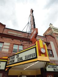 <span style='font-style: italic;'>Thor</span>, <span style='font-style: italic;'>Prom</span>, and <span style='font-style: italic;'>Soul Surfer</span> on the marquee of the Capitol Theatre. - , Utah