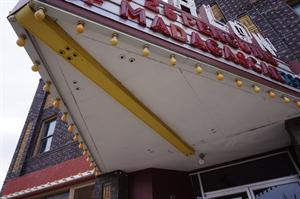 Holes on the underside of the marquee mark the former location of neon tubing. - , Utah