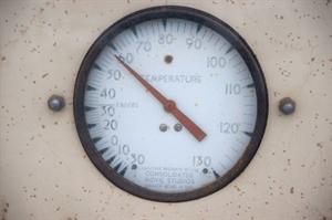 The thermometer, with a scale ranging from -30 to 130 degrees Fahrenheit. - , Utah