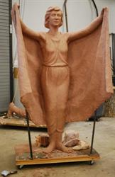 The clay model for the Winged Victories, re-created from a 1915 photograph by master sculptor Brad Taggart.