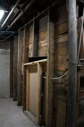 A bit of modern framing was added to an old wall when the new furnace was installed in 2008. - , Utah