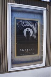 A poster for 'Skyfall', next to the barber shop. - , Utah