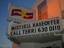 On the marquee of the Star Theatre in 2010:  'Must Sell.  Make Offer.' - , Utah