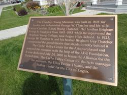 A plaque detailing the history of the Thatcher-Young Mansion. - , Utah