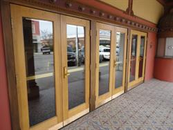 The main entrance of the theater has three sets of double doors. - , Utah