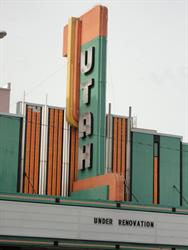 "Under Renovation" on the attraction board of the Utah Theatre. - , Utah