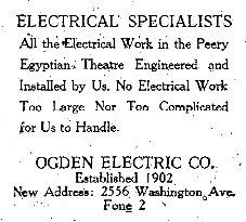 Advertisement for the Ogden Electrical Co. - , Utah