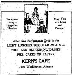 Congratulatory ad from Kern's Cafe.