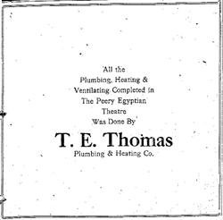 Contractor ad for T. E. Thomas Plumbing & Heating Co. - , Utah