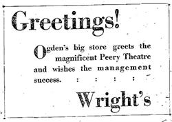 Congratulatory ad from Wright's store. - , Utah