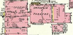 The Orpheum Theatre on the 1950 Sanborn fire insurance map. - , Utah